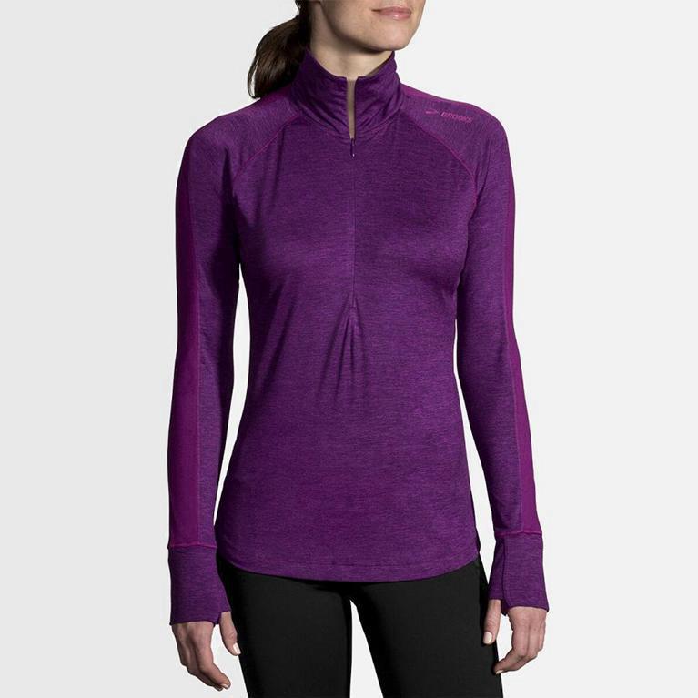 Brooks Dash Half Zip Israel - Women's Running Jackets - Purple (43017-LMWY)